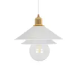 GLOBOSTAR® FERRO 203-0268 Μοντέρνο Κρεμαστό Φωτιστικό Οροφής με Ντουί 1 x E27 AC 220-240V IP20 - Λευκό & Χρυσό - Μ30 x Π30 x Υ19cm - Image 4