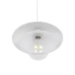 GLOBOSTAR® FERRO 203-0268 Μοντέρνο Κρεμαστό Φωτιστικό Οροφής με Ντουί 1 x E27 AC 220-240V IP20 - Λευκό & Χρυσό - Μ30 x Π30 x Υ19cm - Image 5