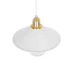 GLOBOSTAR® FERRO 203-0268 Μοντέρνο Κρεμαστό Φωτιστικό Οροφής με Ντουί 1 x E27 AC 220-240V IP20 - Λευκό & Χρυσό - Μ30 x Π30 x Υ19cm - Image 6