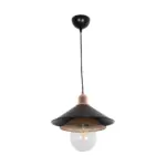 GLOBOSTAR® FERRO 203-0269 Μοντέρνο Κρεμαστό Φωτιστικό Οροφής με Ντουί 1 x E27 AC 220-240V IP20 - Μαύρο & Χάλκινο - Μ30 x Π30 x Υ19cm - Image 3
