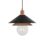 GLOBOSTAR® FERRO 203-0269 Μοντέρνο Κρεμαστό Φωτιστικό Οροφής με Ντουί 1 x E27 AC 220-240V IP20 - Μαύρο & Χάλκινο - Μ30 x Π30 x Υ19cm - Image 4