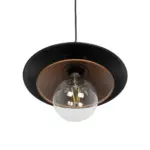 GLOBOSTAR® FERRO 203-0269 Μοντέρνο Κρεμαστό Φωτιστικό Οροφής με Ντουί 1 x E27 AC 220-240V IP20 - Μαύρο & Χάλκινο - Μ30 x Π30 x Υ19cm - Image 5