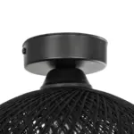 GLOBOSTAR® CORDE 203-0271 Μοντέρνο Φωτιστικό Οροφής με Ντουί 1 x E27 AC 220-240V IP20 - Μαύρο - Μ25 x Π25 x Υ26cm - Image 5