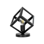 GLOBOSTAR® DISE 203-0272 Μοντέρνο Επιτραπέζιο Φωτιστικό Πορτατίφ με Ντουί 1 x E27 AC 220-240V IP20 - Μαύρο - Μ28 x Π28 x Υ29cm - Image 4