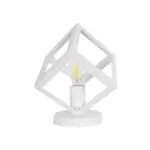 GLOBOSTAR® DISE 203-0273 Μοντέρνο Επιτραπέζιο Φωτιστικό Πορτατίφ με Ντουί 1 x E27 AC 220-240V IP20 - Λευκό - Μ28 x Π28 x Υ29cm - Image 4