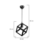 GLOBOSTAR® DISE 203-0274 Μοντέρνο Κρεμαστό Φωτιστικό Οροφής με Ντουί 1 x E27 AC 220-240V IP20 - Μαύρο - Μ28 x Π28 x Υ29cm - Image 4