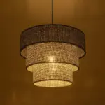 GLOBOSTAR® LEVEL 203-0276 Μοντέρνο Κρεμαστό Φωτιστικό Οροφής με Ντουί 1 x E27 AC 220-240V IP20 - Γκρι - Μ38 x Π38 x Υ30cm - Image 2
