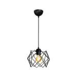 GLOBOSTAR® VORTEX 203-0277 Μοντέρνο Κρεμαστό Φωτιστικό Οροφής με Ντουί 1 x E27 AC 220-240V IP20 - Μαύρο - Μ23.5 x Π23.5 x Υ20cm - Image 3