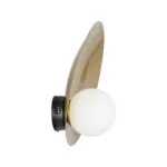 GLOBOSTAR® PLATO 203-0278 Vintage Φωτιστικό Τοίχου - Απλίκα με Ντουί 1 x E14 AC 220-240V IP20 - Χρυσό & Λευκό - M40 x Π19 x Υ40cm - Image 4
