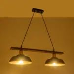 GLOBOSTAR® LOAN 203-0290 Μοντέρνο Κρεμαστό Φωτιστικό Οροφής με Ντουί 2 x E27 AC 220-240V IP20 - Μαύρο & Μπρονζέ - Μ70 x Π25.5 x Υ19cm - Image 2