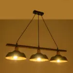GLOBOSTAR® LOAN 203-0291 Μοντέρνο Κρεμαστό Φωτιστικό Οροφής με Ντουί 3 x E27 AC 220-240V IP20 - Μαύρο & Μπρονζέ - Μ89 x Π25.5 x Υ19cm - Image 2