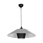 GLOBOSTAR® STORM 203-0292 Μοντέρνο Κρεμαστό Φωτιστικό Οροφής με Ντουί 1 x E27 AC 220-240V IP20 - Μαύρο & Γκρί  - Μ50 x Π50 x Υ24cm - Image 3