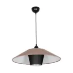 GLOBOSTAR® STORM 203-0294 Μοντέρνο Κρεμαστό Φωτιστικό Οροφής με Ντουί 1 x E27 AC 220-240V IP20 - Μαύρο &  Μπεζ - Μ50 x Π50 x Υ24cm - Image 3