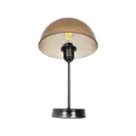GLOBOSTAR® GAZETA 203-0297 Μοντέρνο Επιτραπέζιο Φωτιστικό Πορτατίφ με Ντουί 1 x E27 AC 220-240V IP20 - Μαύρο & Καφέ - Μ25 x Π25 x Υ39cm - Image 4