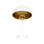 GLOBOSTAR® GAZETA 203-0302 Μοντέρνο Επιτραπέζιο Φωτιστικό Πορτατίφ με Ντουί 1 x E27 AC 220-240V IP20 - Λευκό & Χρυσό  - Μ25 x Π25 x Υ39cm - Image 4