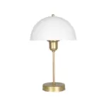 GLOBOSTAR® GAZETA 203-0303 Μοντέρνο Επιτραπέζιο Φωτιστικό Πορτατίφ με Ντουί 1 x E27 AC 220-240V IP20 - Λευκό & Μπρονζέ  - Μ25 x Π25 x Υ39cm - Image 3