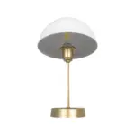 GLOBOSTAR® GAZETA 203-0303 Μοντέρνο Επιτραπέζιο Φωτιστικό Πορτατίφ με Ντουί 1 x E27 AC 220-240V IP20 - Λευκό & Μπρονζέ  - Μ25 x Π25 x Υ39cm - Image 4