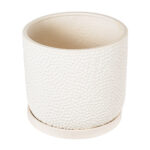 GloboStar® Artificial Garden PARGA 20452 Πήλινο Κεραμικό Κασπώ Γλάστρα - Flower Pot Μπεζ Φ23cm x Υ20.5cm - Image 3