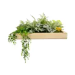GloboStar® Artificial Garden VARIOUS PLANT 20641 Τεχνητό Διακοσμητικό Φυλλωσιάς σε Ξύλινο Πάνελ - Κάθετος Κήπος Μιξ Μ60 x Π60 x Υ32cm - Image 3