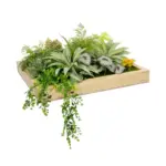 GloboStar® Artificial Garden VARIOUS PLANT 20641 Τεχνητό Διακοσμητικό Φυλλωσιάς σε Ξύλινο Πάνελ - Κάθετος Κήπος Μιξ Μ60 x Π60 x Υ32cm - Image 6