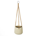 GloboStar® Artificial Garden DONOUSA 20465 Κρεμαστό Πήλινο Κεραμικό Κασπώ Γλάστρα - Flower Pot Μπεζ Φ13.5cm x Υ13cm - Image 3