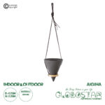 GloboStar® Artificial Garden AIGINA 20466 Κρεμαστό Πήλινο Κεραμικό Κασπώ Γλάστρα - Flower Pot Μαύρο Φ13cm x Υ15cm