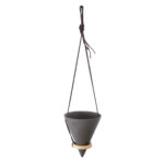 GloboStar® Artificial Garden AIGINA 20466 Κρεμαστό Πήλινο Κεραμικό Κασπώ Γλάστρα - Flower Pot Μαύρο Φ13cm x Υ15cm - Image 3