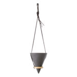GloboStar® Artificial Garden AIGINA 20466 Κρεμαστό Πήλινο Κεραμικό Κασπώ Γλάστρα - Flower Pot Μαύρο Φ13cm x Υ15cm - Image 4