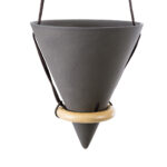 GloboStar® Artificial Garden AIGINA 20466 Κρεμαστό Πήλινο Κεραμικό Κασπώ Γλάστρα - Flower Pot Μαύρο Φ13cm x Υ15cm - Image 5