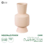 GloboStar® Artificial Garden CAPRI 20468 Πήλινο Κεραμικό Κασπώ Γλάστρα - Flower Pot Απαλό Μπεζ Φ7.5cm x Υ20cm