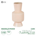 GloboStar® Artificial Garden CAPRI 20470 Πήλινο Κεραμικό Κασπώ Γλάστρα - Flower Pot Απαλό Μπεζ Φ9.5cm x Υ25cm