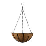 GloboStar® Artificial Garden SALAMINA 20480 Κρεμαστό Κασπώ Γλάστρα - Flower Pot από Φλοιό Καρύδας Καφέ Φ30cm x Υ15cm - Image 4