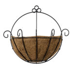 GloboStar® Artificial Garden KOUFONISIA 20482 Επιτοίχιο Κασπώ Γλάστρα - Flower Pot από Φλοιό Καρύδας Καφέ Φ25cm x Υ15cm - Image 4