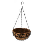 GloboStar® Artificial Garden KARYSTOS 20483 Κρεμαστό Κασπώ Γλάστρα - Flower Pot από Φλοιό Καρύδας Καφέ με Μαύρο Φ25cm x Υ15cm - Image 3