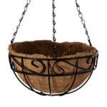 GloboStar® Artificial Garden KARYSTOS 20483 Κρεμαστό Κασπώ Γλάστρα - Flower Pot από Φλοιό Καρύδας Καφέ με Μαύρο Φ25cm x Υ15cm - Image 5