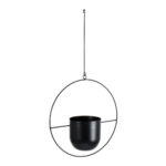 GloboStar® Artificial Garden TILOS 20485 Κρεμαστό Μεταλλικό Κασπώ Γλάστρα - Flower Pot Μαύρο Φ35cm x Υ15cm - Image 2