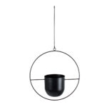 GloboStar® Artificial Garden TILOS 20485 Κρεμαστό Μεταλλικό Κασπώ Γλάστρα - Flower Pot Μαύρο Φ35cm x Υ15cm - Image 3