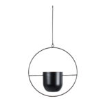GloboStar® Artificial Garden TILOS 20485 Κρεμαστό Μεταλλικό Κασπώ Γλάστρα - Flower Pot Μαύρο Φ35cm x Υ15cm - Image 4