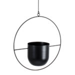 GloboStar® Artificial Garden TILOS 20485 Κρεμαστό Μεταλλικό Κασπώ Γλάστρα - Flower Pot Μαύρο Φ35cm x Υ15cm - Image 5