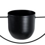 GloboStar® Artificial Garden TILOS 20485 Κρεμαστό Μεταλλικό Κασπώ Γλάστρα - Flower Pot Μαύρο Φ35cm x Υ15cm - Image 6