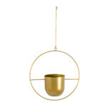 GloboStar® Artificial Garden TILOS 20486 Κρεμαστό Μεταλλικό Κασπώ Γλάστρα - Flower Pot Χρυσό Φ35cm x Υ15cm - Image 3