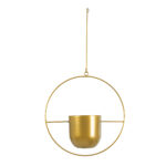 GloboStar® Artificial Garden TILOS 20486 Κρεμαστό Μεταλλικό Κασπώ Γλάστρα - Flower Pot Χρυσό Φ35cm x Υ15cm - Image 4