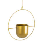 GloboStar® Artificial Garden TILOS 20486 Κρεμαστό Μεταλλικό Κασπώ Γλάστρα - Flower Pot Χρυσό Φ35cm x Υ15cm - Image 5