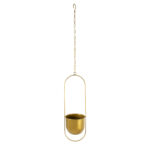 GloboStar® Artificial Garden NISYROS 20488 Κρεμαστό Μεταλλικό Κασπώ Γλάστρα - Flower Pot Χρυσό Φ16cm x Υ52cm - Image 3