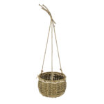 GloboStar® Artificial Garden POROS 20489 Κρεμαστό Πλεκτό Καλάθι - Κασπώ Γλάστρα - Flower Pot Μπεζ Φ20cm x Υ50cm - Image 3