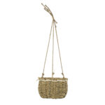 GloboStar® Artificial Garden POROS 20489 Κρεμαστό Πλεκτό Καλάθι - Κασπώ Γλάστρα - Flower Pot Μπεζ Φ20cm x Υ50cm - Image 4