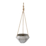 GloboStar® Artificial Garden SARAKINIKO 20490 Κρεμαστό Πήλινο Κεραμικό Κασπώ Γλάστρα - Flower Pot Γκρι Φ10cm x Υ36cm - Image 2