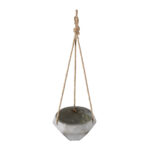 GloboStar® Artificial Garden SARAKINIKO 20490 Κρεμαστό Πήλινο Κεραμικό Κασπώ Γλάστρα - Flower Pot Γκρι Φ10cm x Υ36cm - Image 3
