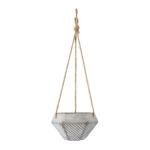 GloboStar® Artificial Garden SARAKINIKO 20490 Κρεμαστό Πήλινο Κεραμικό Κασπώ Γλάστρα - Flower Pot Γκρι Φ10cm x Υ36cm - Image 4