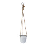 GloboStar® Artificial Garden SCORPIOS 20491 Κρεμαστό Πήλινο Κεραμικό Κασπώ Γλάστρα - Flower Pot Γκρι Φ8.5cm x Υ36cm - Image 2